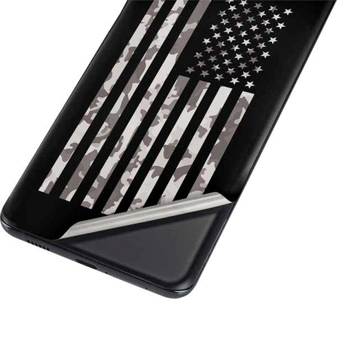 Black and White Camo American Flag Galaxy S21 5G Skin
