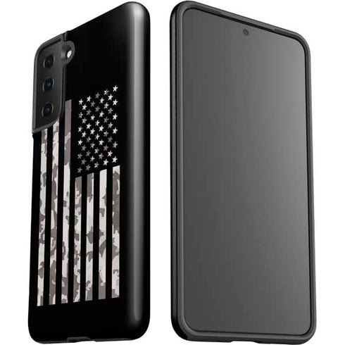 Black and White Camo American Flag Galaxy S21 FE Pro Case