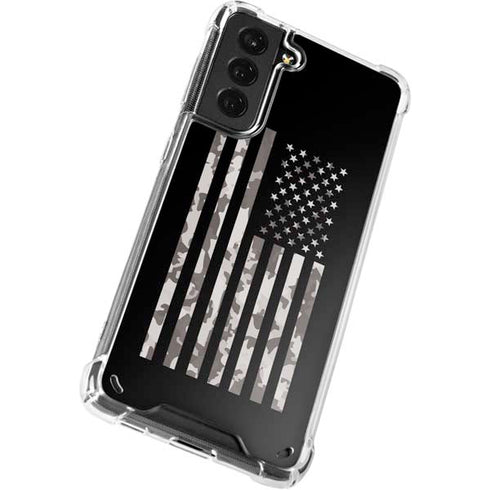 Black and White Camo American Flag Galaxy S21 Plus 5G Clear Case