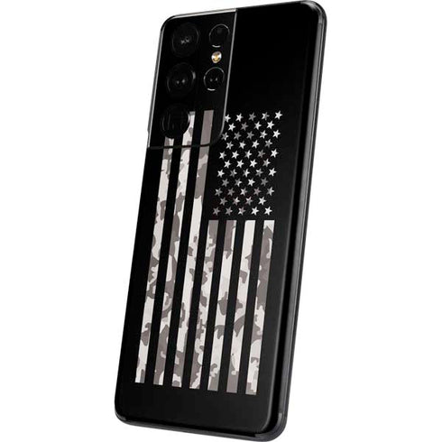Black and White Camo American Flag Galaxy S21 Ultra 5G Skin