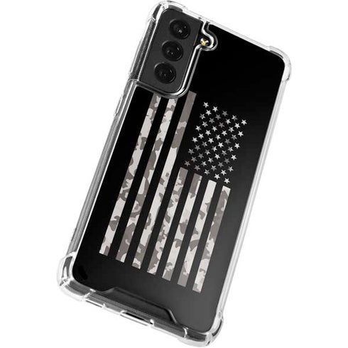 Black and White Camo American Flag Galaxy S22 Plus Clear Case