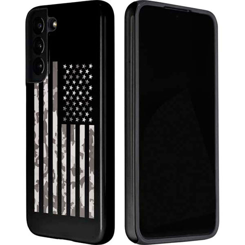 Black and White Camo American Flag Galaxy S22 Pro Case