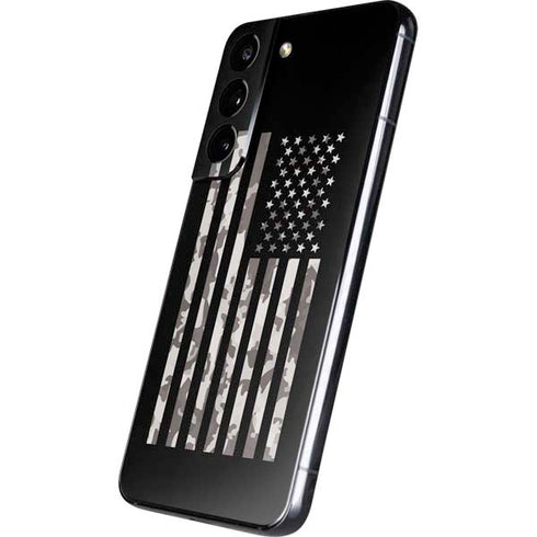 Black and White Camo American Flag Galaxy S22 Skin