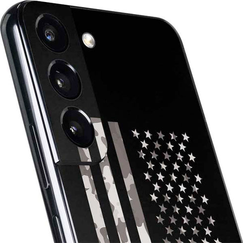 Black and White Camo American Flag Galaxy S22 Skin