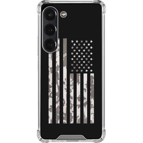 Black and White Camo American Flag Galaxy S23 Clear Case