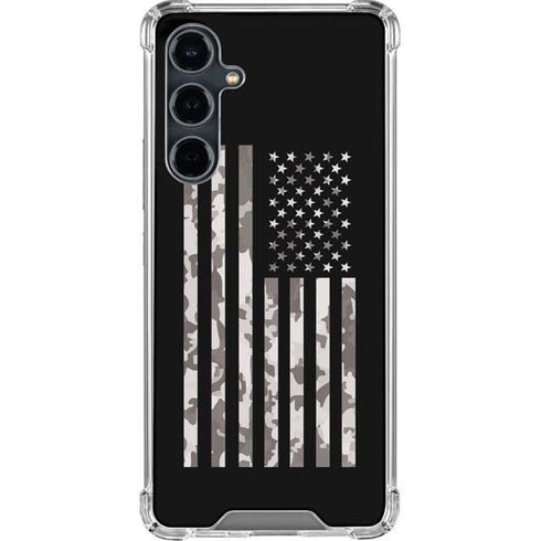 Black and White Camo American Flag Galaxy S23 FE Clear Case