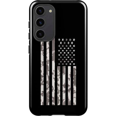 Black and White Camo American Flag Galaxy S23 Plus Pro Case