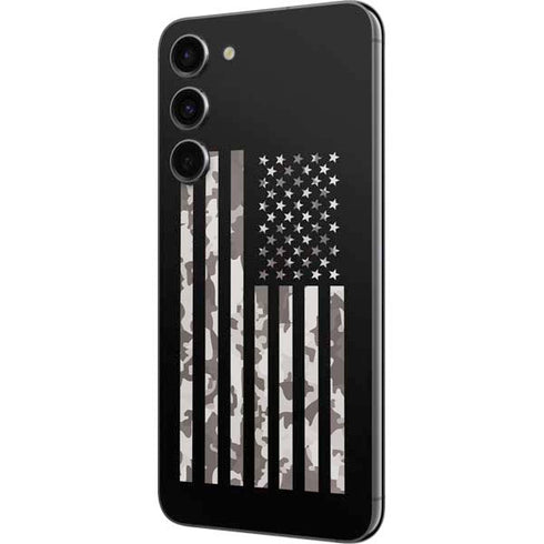 Black and White Camo American Flag Galaxy S23 Plus Skin