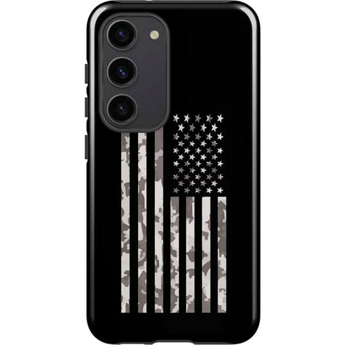 Black and White Camo American Flag Galaxy S23 Pro Case