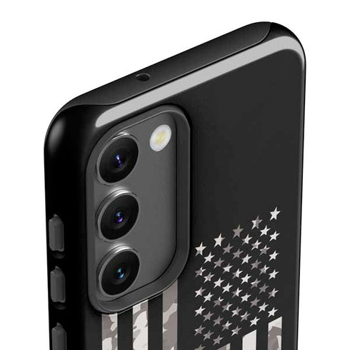 Black and White Camo American Flag Galaxy S23 Pro Case