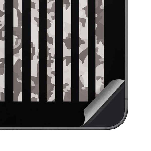 Black and White Camo American Flag Galaxy S23 Skin