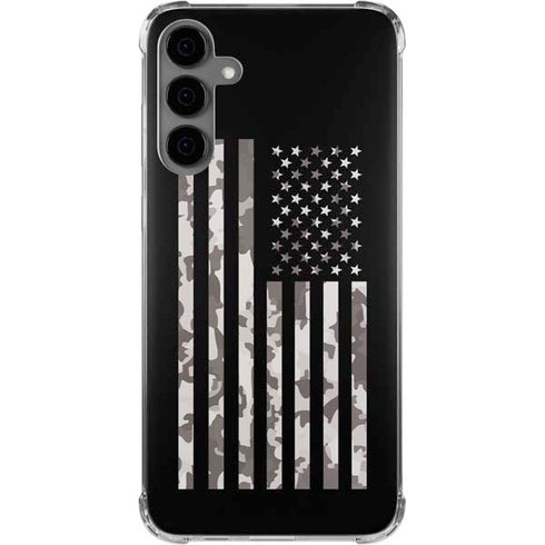 Black and White Camo American Flag Galaxy S24 Plus Clear Case