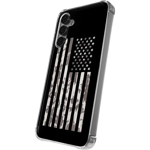 Black and White Camo American Flag Galaxy S24 Plus Clear Case