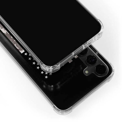 Black and White Camo American Flag Galaxy S24 Plus Clear Case