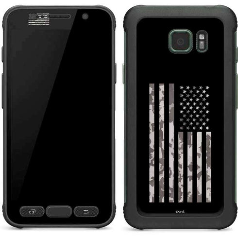 Black and White Camo American Flag Galaxy S7 Active Skin