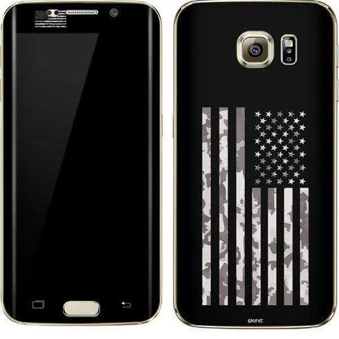 Black and White Camo American Flag Galaxy S7 Edge Skin
