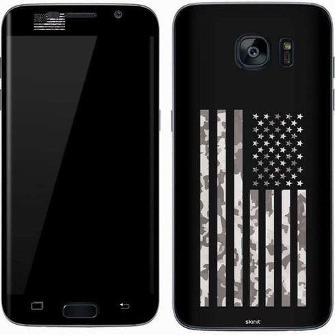 Black and White Camo American Flag Galaxy S7 Skin