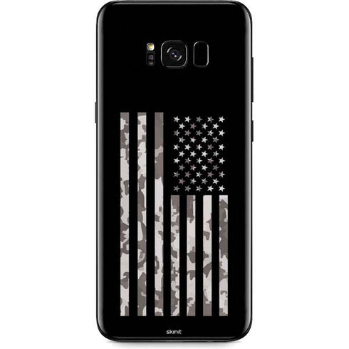 Black and White Camo American Flag Galaxy S8 Plus Skin