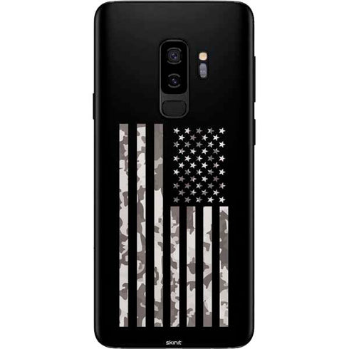 Black and White Camo American Flag Galaxy S9 Plus Skin