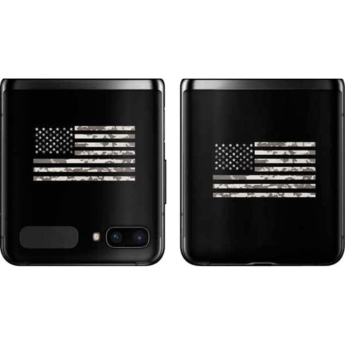 Black and White Camo American Flag Galaxy Z Flip Skin