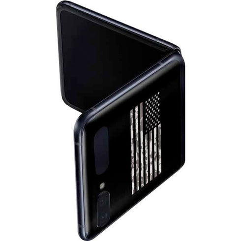 Black and White Camo American Flag Galaxy Z Flip Skin