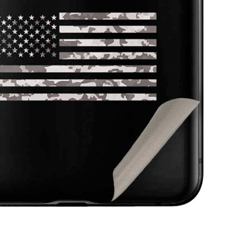 Black and White Camo American Flag Galaxy Z Flip Skin