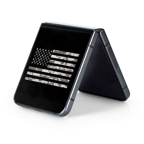 Black and White Camo American Flag Galaxy Z Flip5 5G Skin