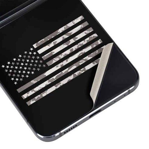 Black and White Camo American Flag Galaxy Z Flip5 5G Skin