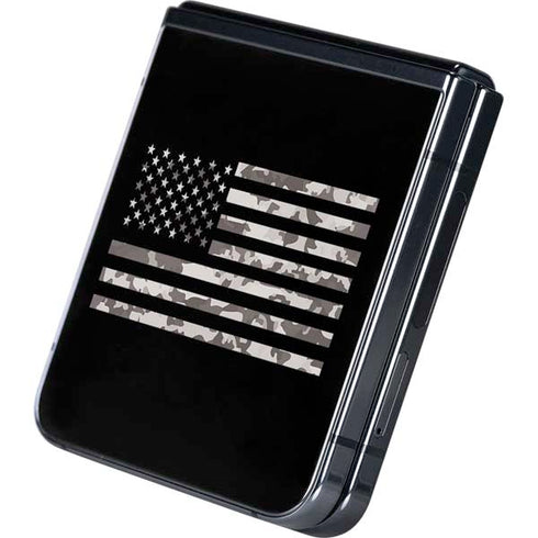 Black and White Camo American Flag Galaxy Z Flip5 5G Skin