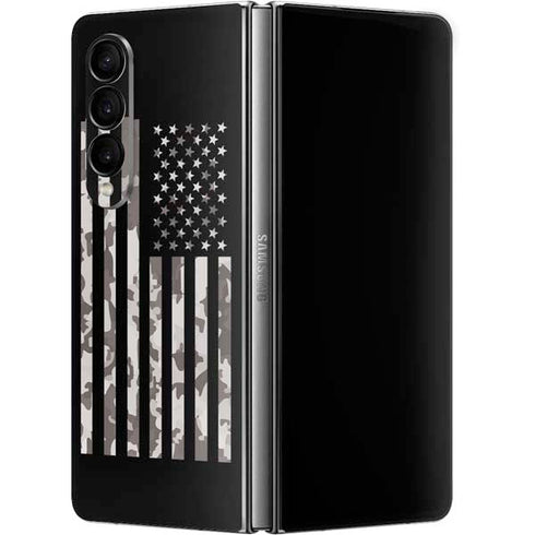 Black and White Camo American Flag Galaxy Z Fold4 5G Skin