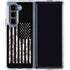 Black and White Camo American Flag Galaxy Z Fold5 5G Clear Case