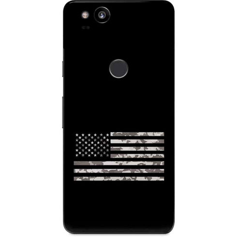 Black and White Camo American Flag Google Pixel 2 Skin