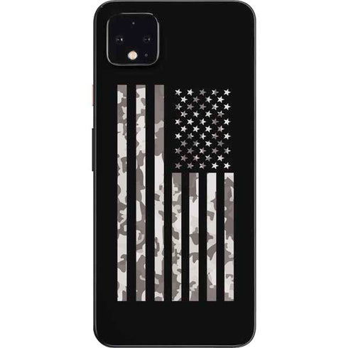 Black and White Camo American Flag Google Pixel 4 XL Skin