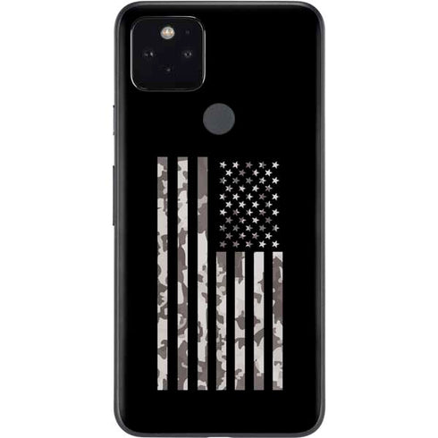 Black and White Camo American Flag Google Pixel 5 Skin