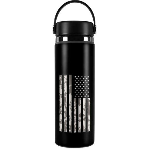 Black and White Camo American Flag Hydro Flask 20oz Wide Mouth Skin