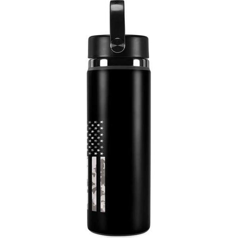 Black and White Camo American Flag Hydro Flask 20oz Wide Mouth Skin