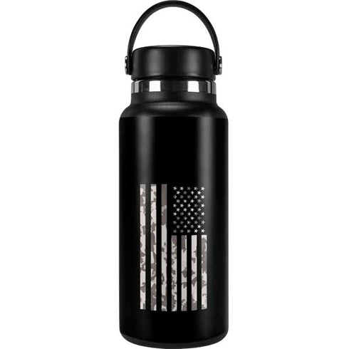 Black and White Camo American Flag Hydro Flask 32oz Wide Mouth Skin