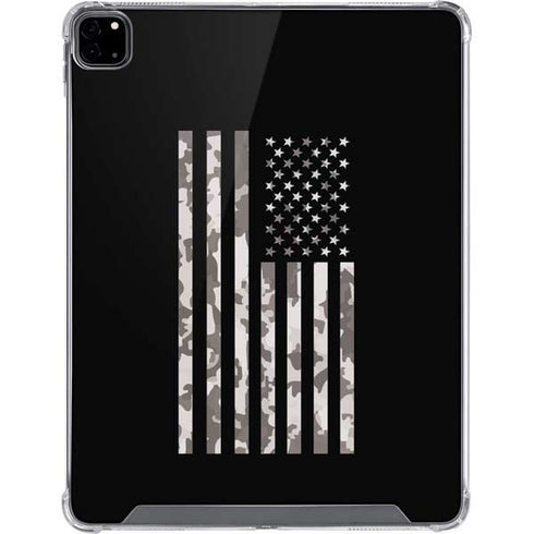 Black and White Camo American Flag iPad Pro 12.9in (2020) Clear Case