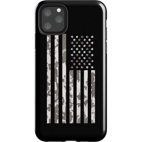 Black and White Camo American Flag iPhone 11 Pro Max Impact Case