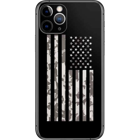 Black and White Camo American Flag iPhone 11 Pro Skin