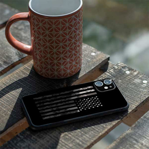 Black and White Camo American Flag iPhone 11 Skin
