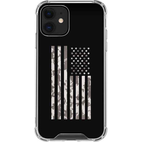 Black and White Camo American Flag iPhone 12 Mini Clear Case