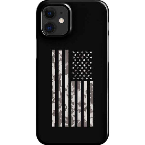 Black and White Camo American Flag iPhone 12 Mini Lite Case