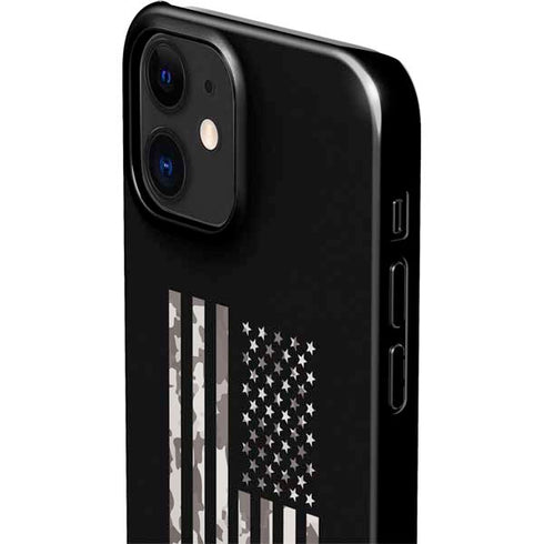 Black and White Camo American Flag iPhone 12 Mini Lite Case