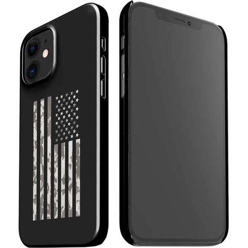 Black and White Camo American Flag iPhone 12 Mini Lite Case