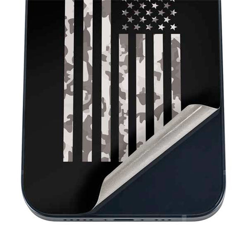 Black and White Camo American Flag iPhone 12 Mini Skin
