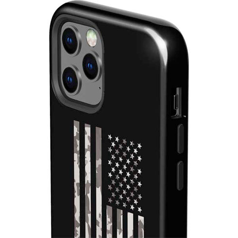 Black and White Camo American Flag iPhone 12 Pro Impact Case