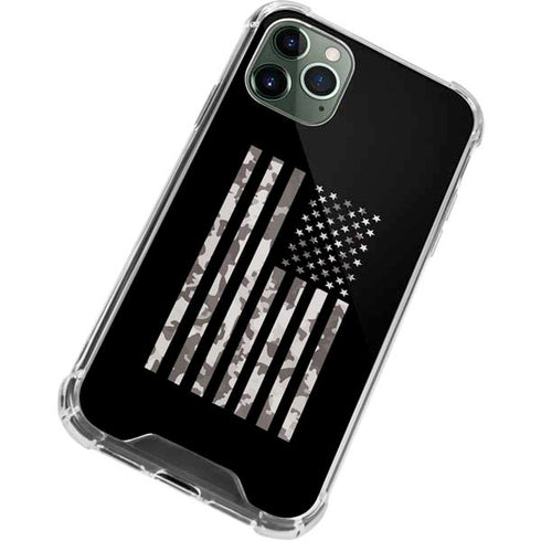 Black and White Camo American Flag iPhone 12 Pro Max Clear Case
