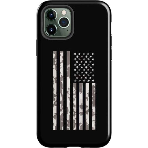 Black and White Camo American Flag iPhone 12 Pro Max Impact Case