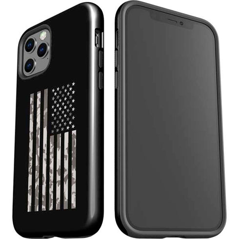 Black and White Camo American Flag iPhone 12 Pro Max Impact Case